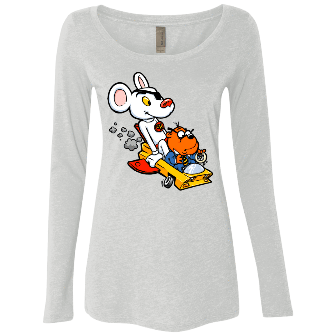 T-Shirts Heather White / Small Danger Mouse Women's Triblend Long Sleeve Shirt