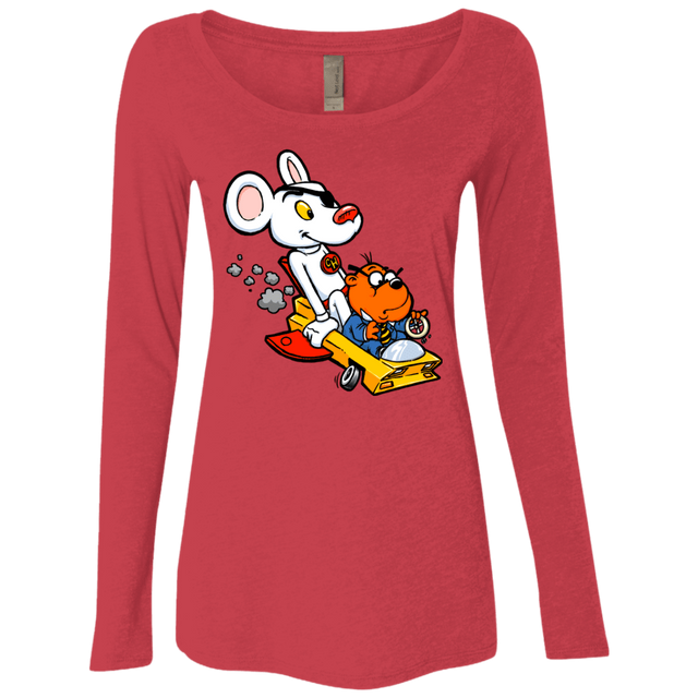 T-Shirts Vintage Red / Small Danger Mouse Women's Triblend Long Sleeve Shirt