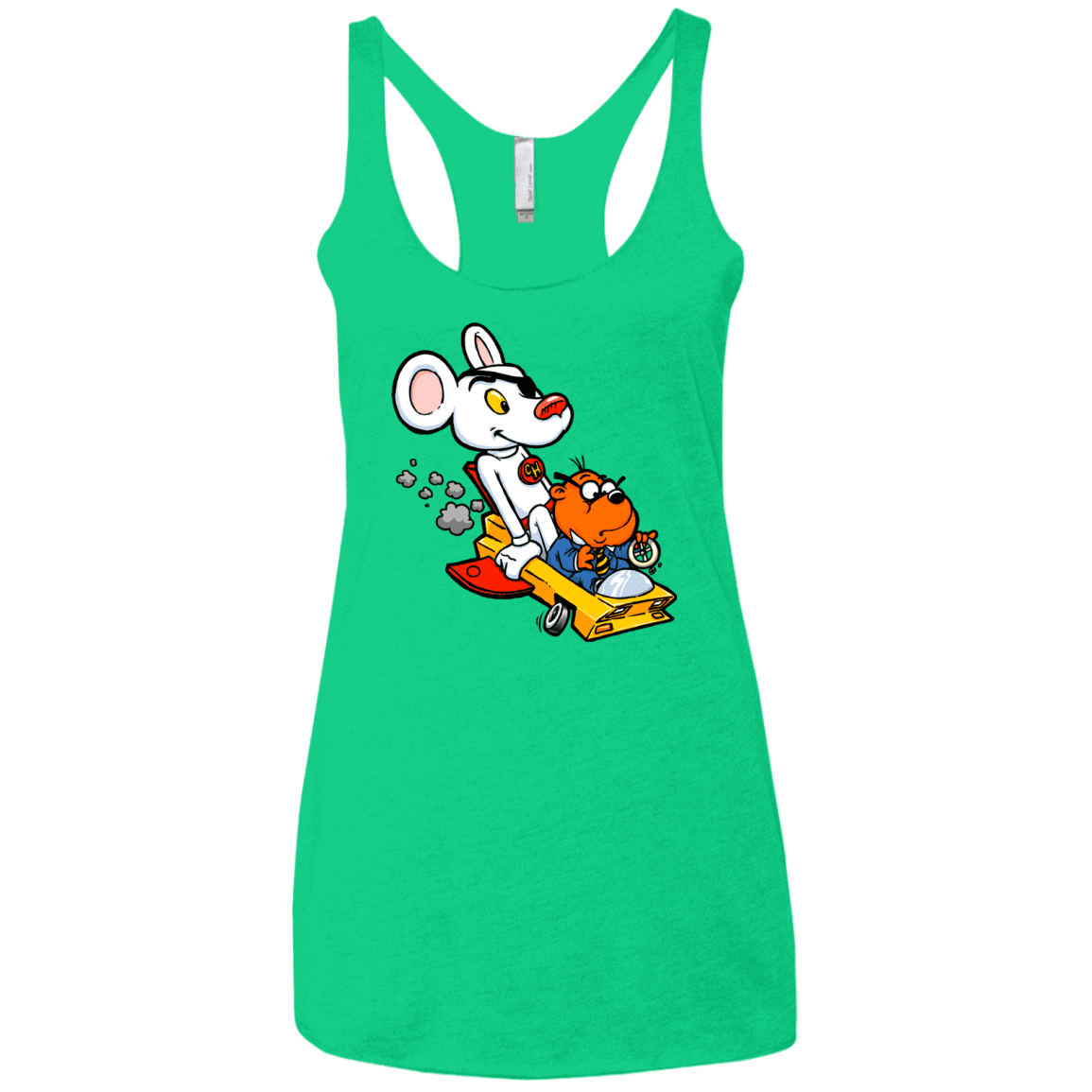 T-Shirts Envy / X-Small Danger Mouse Women's Triblend Racerback Tank