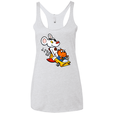 T-Shirts Heather White / X-Small Danger Mouse Women's Triblend Racerback Tank