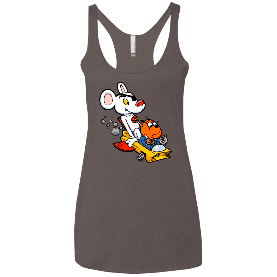 T-Shirts Macchiato / X-Small Danger Mouse Women's Triblend Racerback Tank