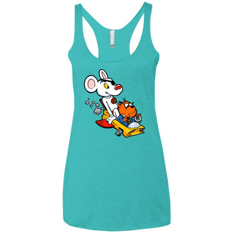 T-Shirts Tahiti Blue / X-Small Danger Mouse Women's Triblend Racerback Tank