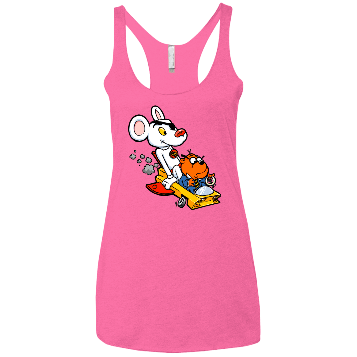 T-Shirts Vintage Pink / X-Small Danger Mouse Women's Triblend Racerback Tank