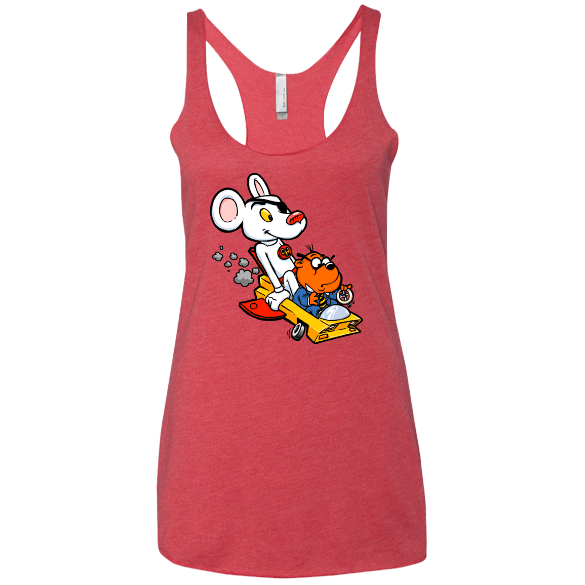 T-Shirts Vintage Red / X-Small Danger Mouse Women's Triblend Racerback Tank