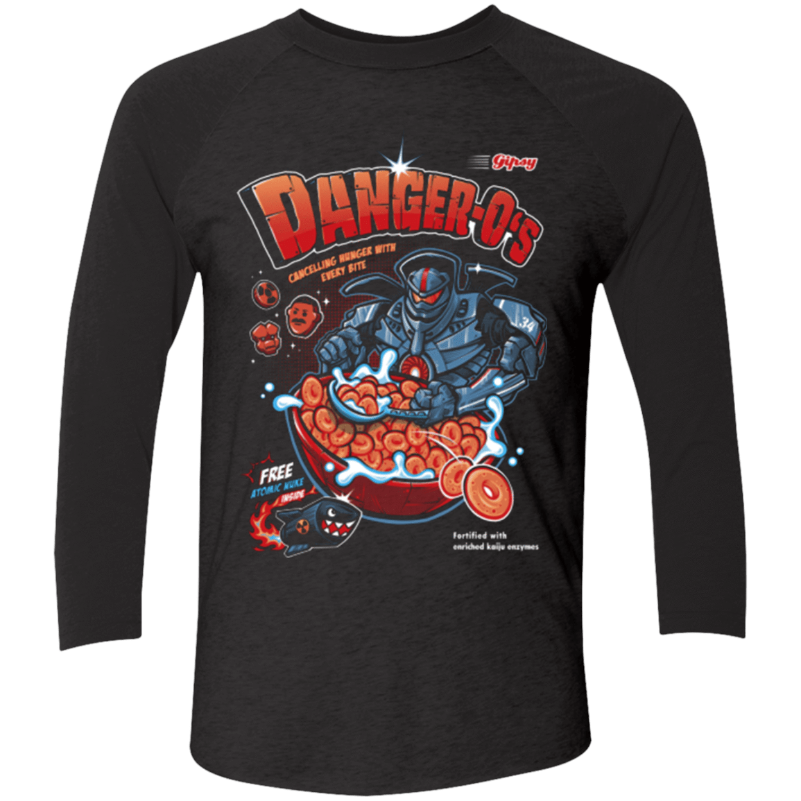 T-Shirts Vintage Black/Vintage Black / X-Small Danger O's Men's Triblend 3/4 Sleeve