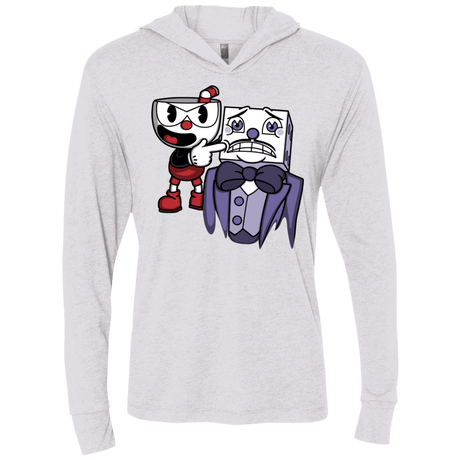 T-Shirts Heather White / X-Small Dangerous Finger Triblend Long Sleeve Hoodie Tee
