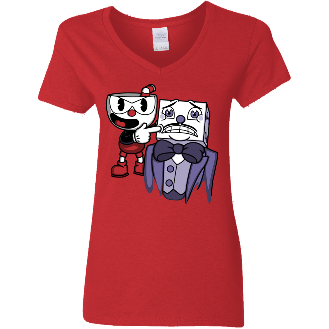 T-Shirts Red / S Dangerous Finger Women's V-Neck T-Shirt