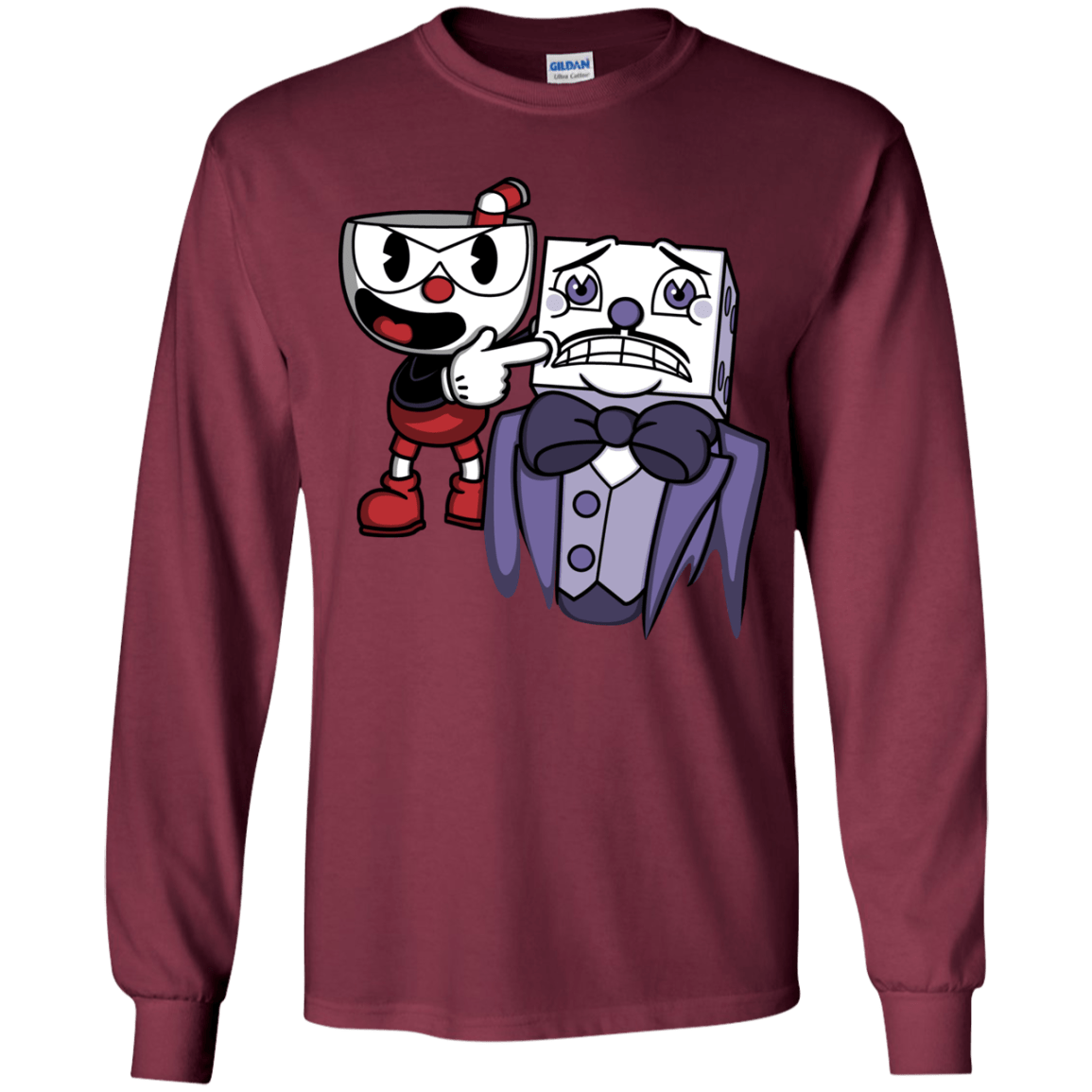 T-Shirts Maroon / YS Dangerous Finger Youth Long Sleeve T-Shirt