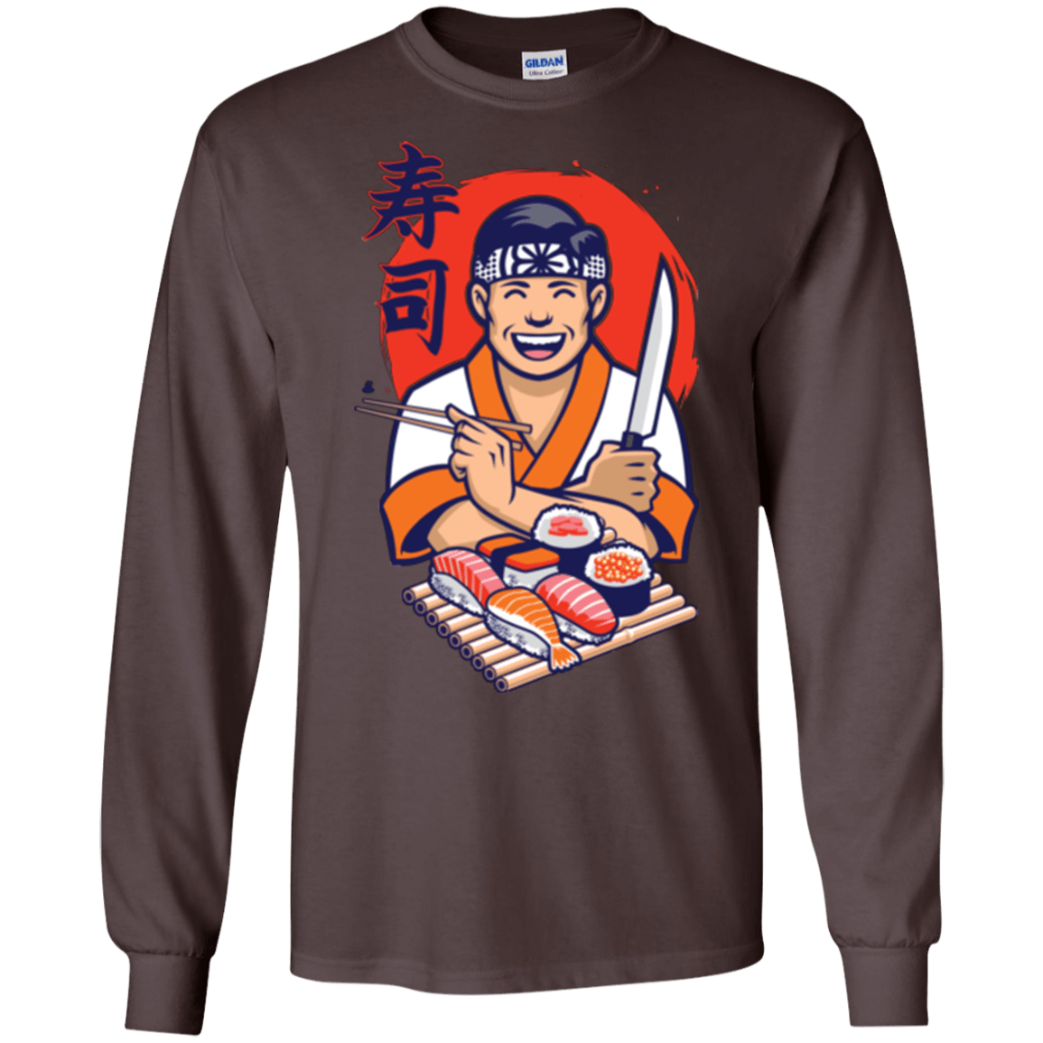 T-Shirts Dark Chocolate / S DANIEL SAN SUSHI Men's Long Sleeve T-Shirt
