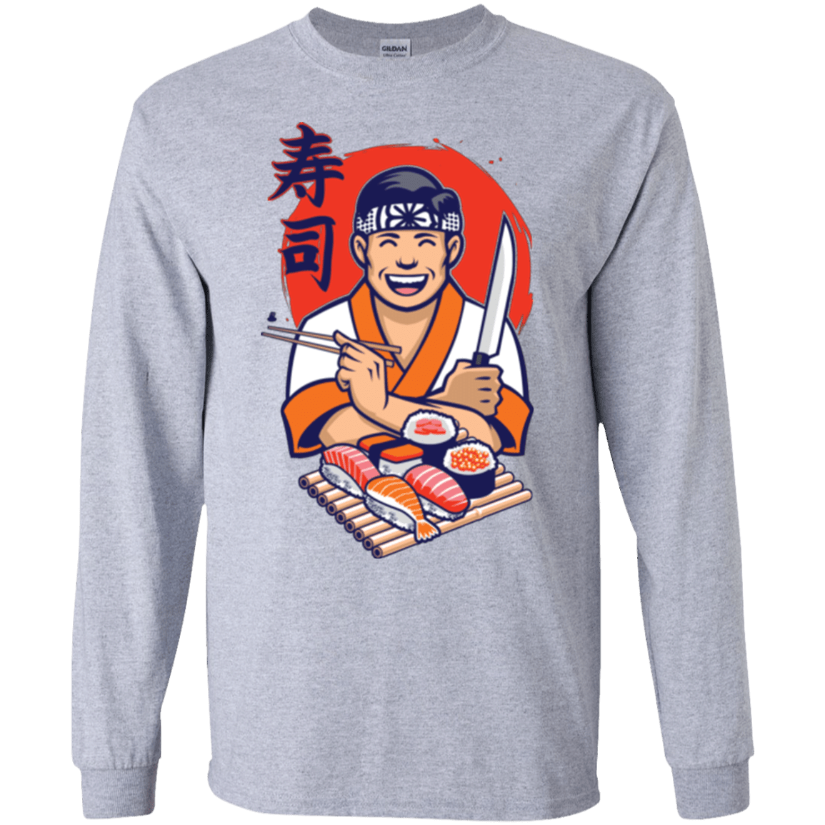 T-Shirts Sport Grey / S DANIEL SAN SUSHI Men's Long Sleeve T-Shirt