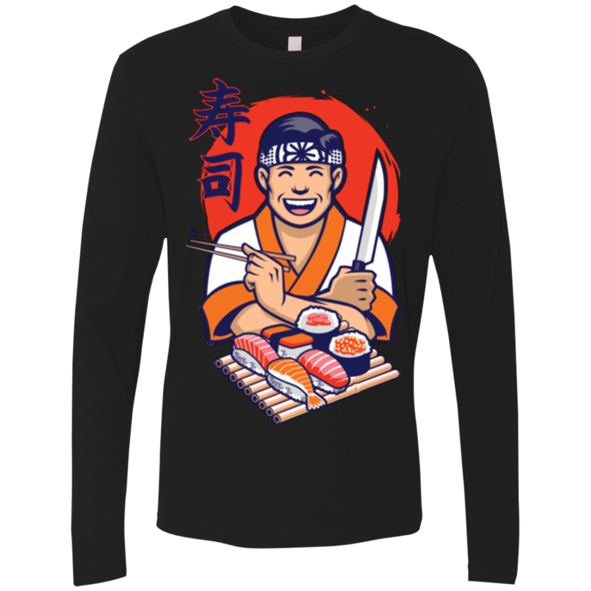 T-Shirts Black / S DANIEL SAN SUSHI Men's Premium Long Sleeve