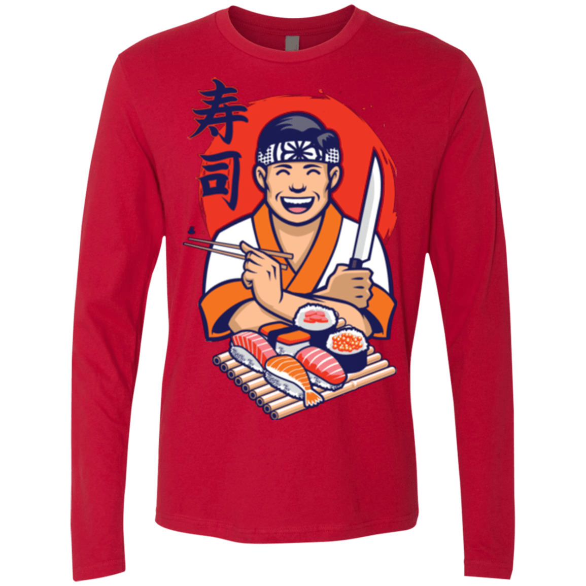 T-Shirts Red / S DANIEL SAN SUSHI Men's Premium Long Sleeve