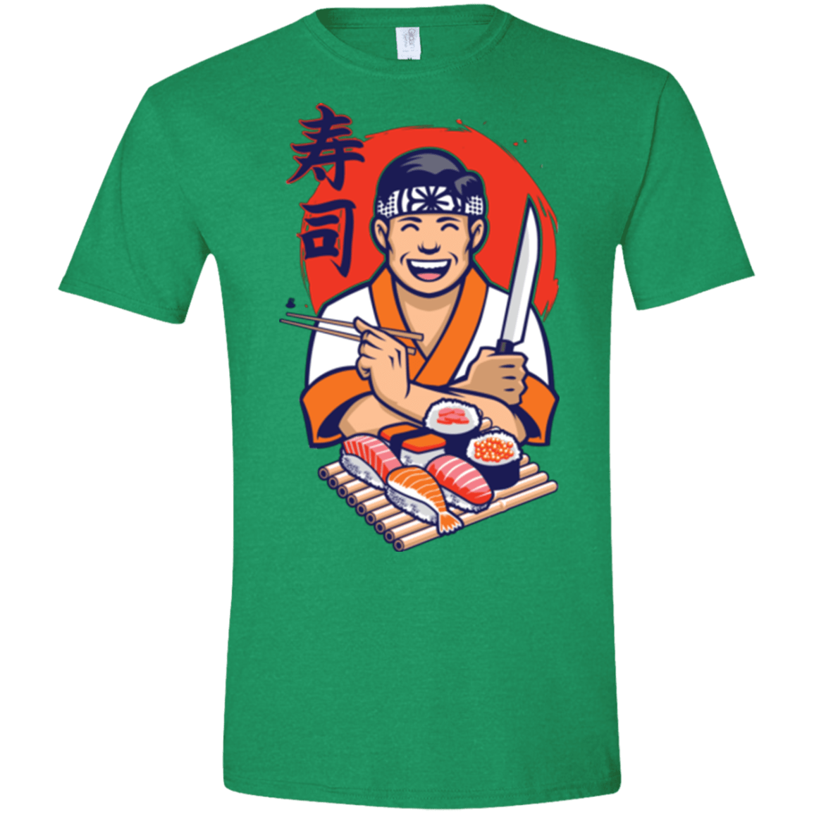 T-Shirts Heather Irish Green / S DANIEL SAN SUSHI Men's Semi-Fitted Softstyle