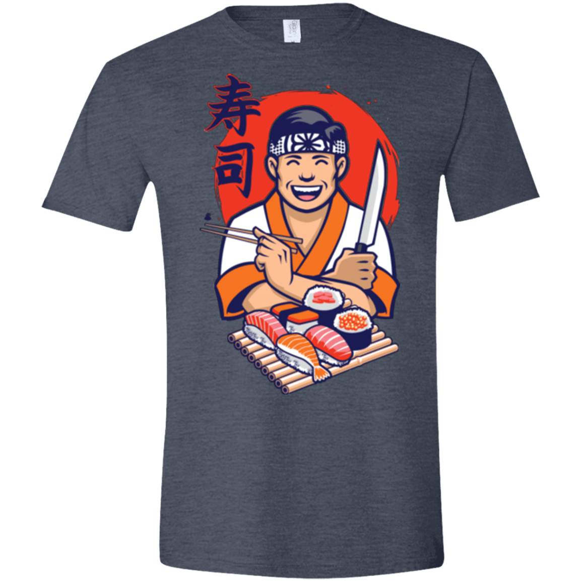 T-Shirts Heather Navy / S DANIEL SAN SUSHI Men's Semi-Fitted Softstyle