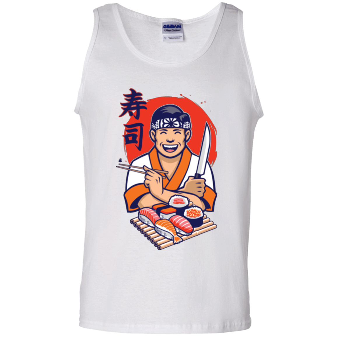 T-Shirts White / S DANIEL SAN SUSHI Men's Tank Top