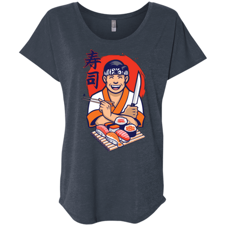 T-Shirts Vintage Navy / X-Small DANIEL SAN SUSHI Triblend Dolman Sleeve