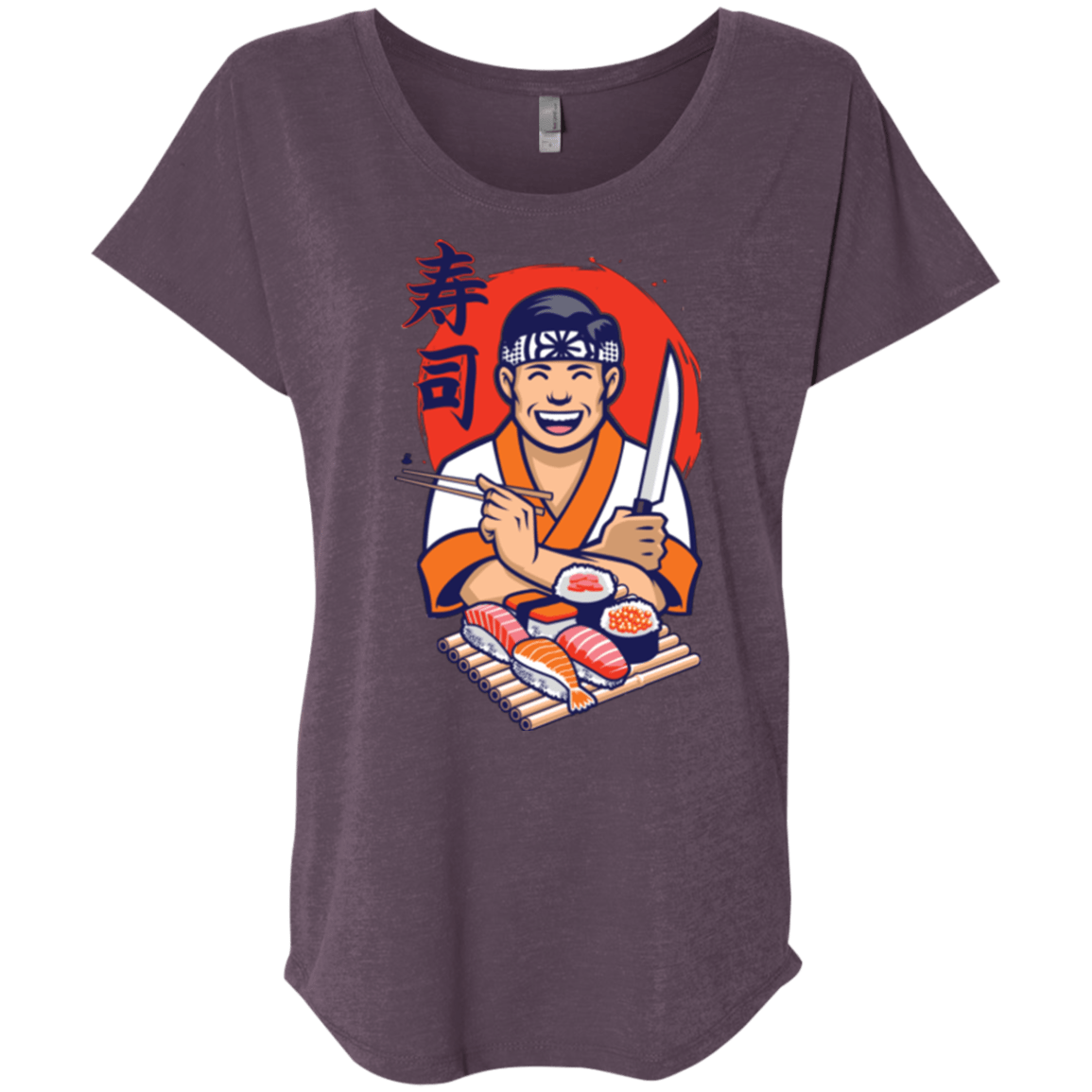 T-Shirts Vintage Purple / X-Small DANIEL SAN SUSHI Triblend Dolman Sleeve