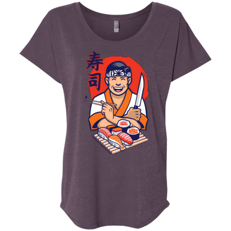 T-Shirts Vintage Purple / X-Small DANIEL SAN SUSHI Triblend Dolman Sleeve