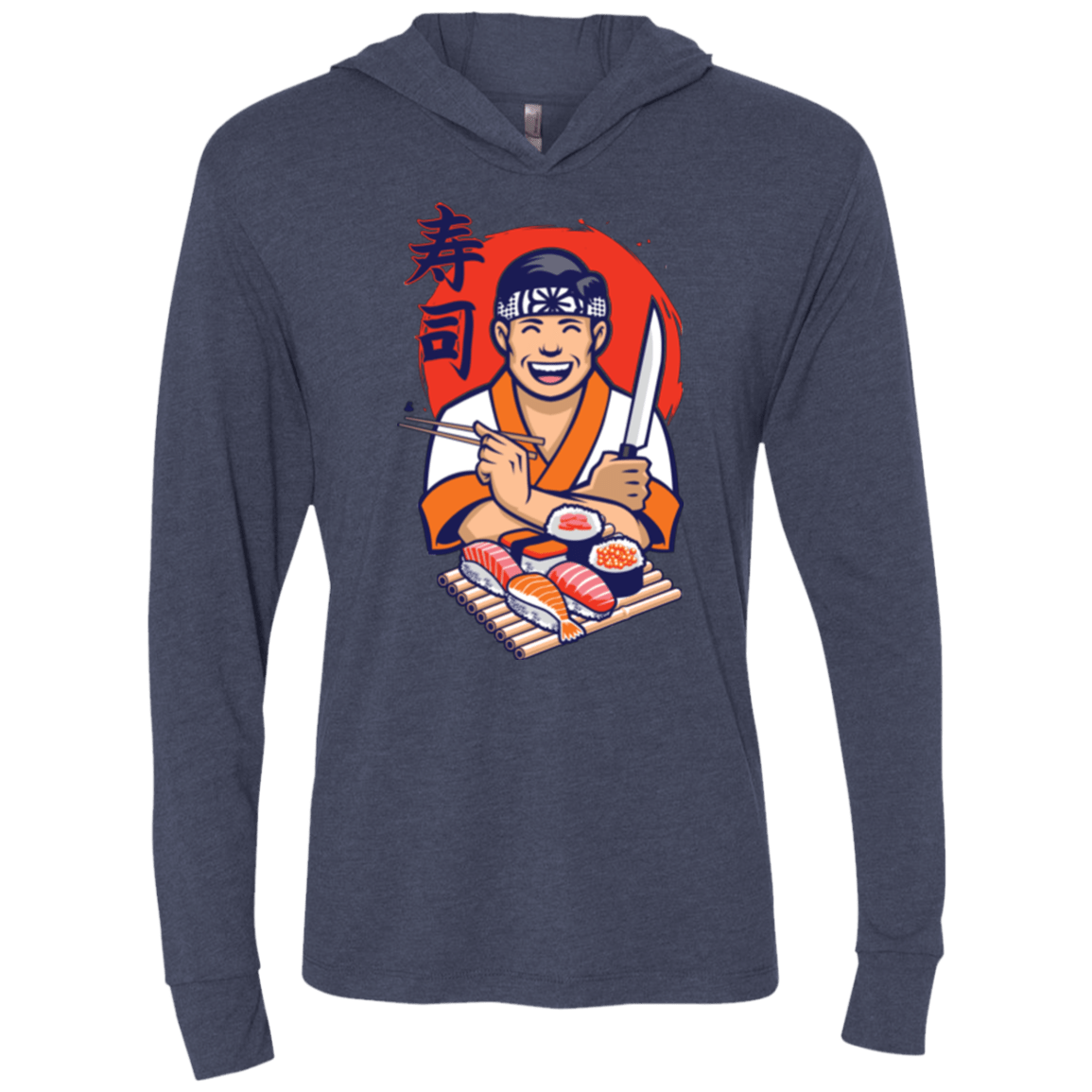 T-Shirts Vintage Navy / X-Small DANIEL SAN SUSHI Triblend Long Sleeve Hoodie Tee