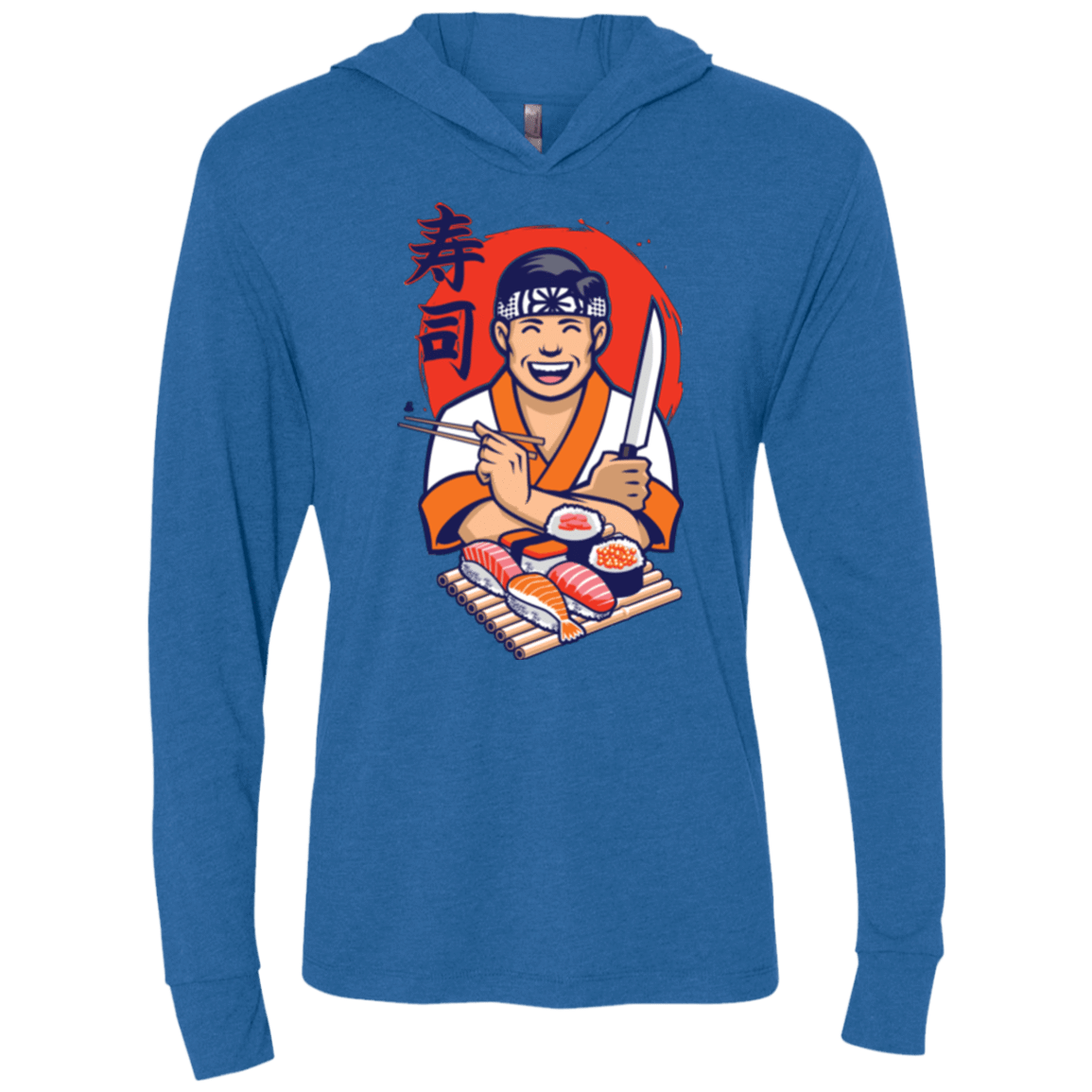 T-Shirts Vintage Royal / X-Small DANIEL SAN SUSHI Triblend Long Sleeve Hoodie Tee