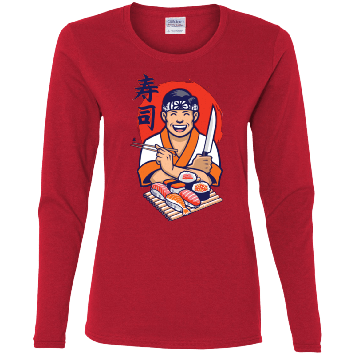 T-Shirts Red / S DANIEL SAN SUSHI Women's Long Sleeve T-Shirt
