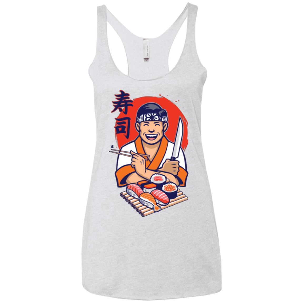T-Shirts Heather White / X-Small DANIEL SAN SUSHI Women's Triblend Racerback Tank