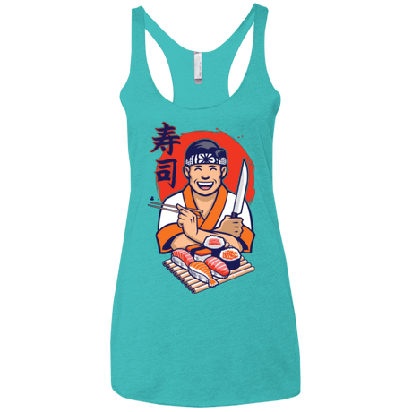 T-Shirts Tahiti Blue / X-Small DANIEL SAN SUSHI Women's Triblend Racerback Tank