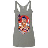 T-Shirts Venetian Grey / X-Small DANIEL SAN SUSHI Women's Triblend Racerback Tank