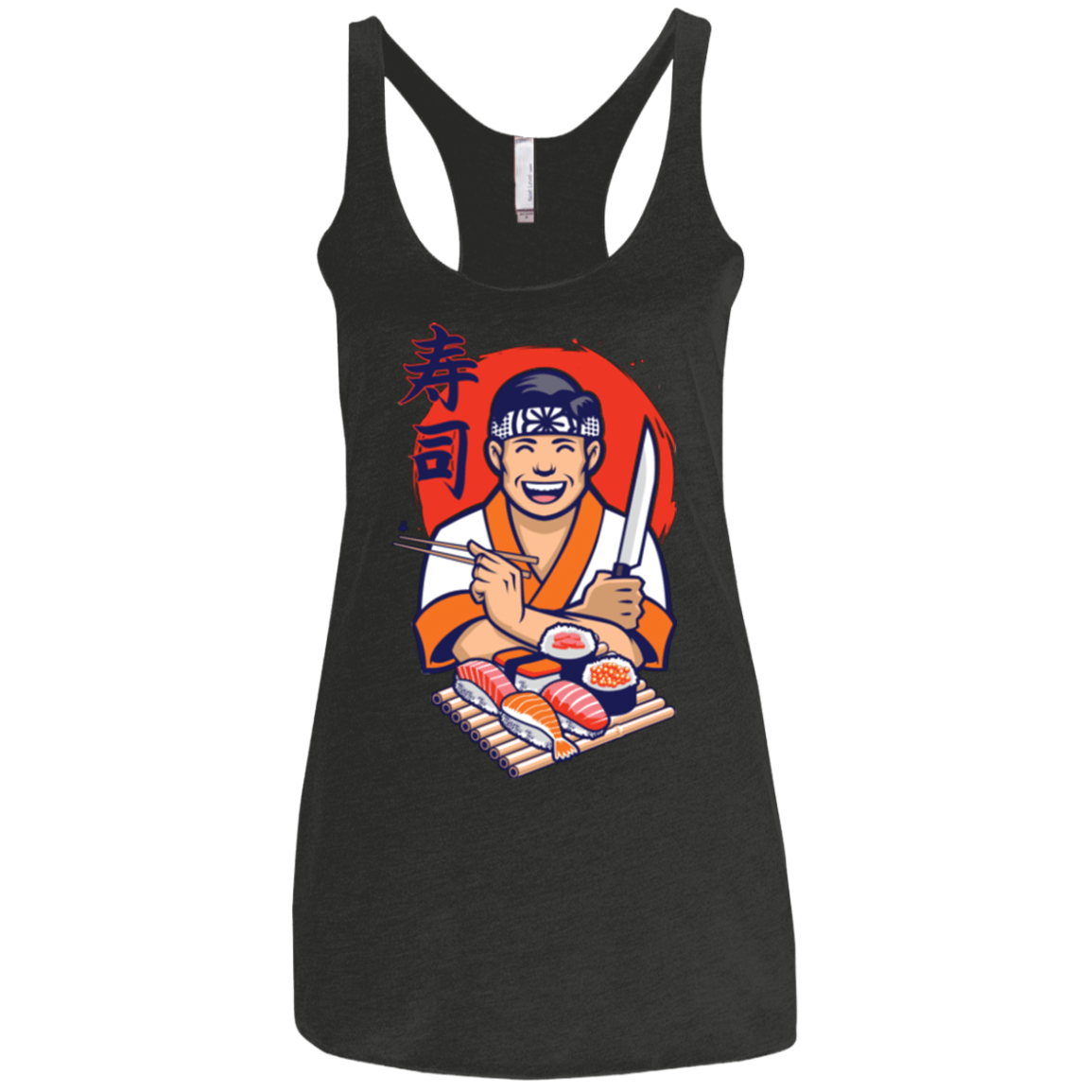 T-Shirts Vintage Black / X-Small DANIEL SAN SUSHI Women's Triblend Racerback Tank