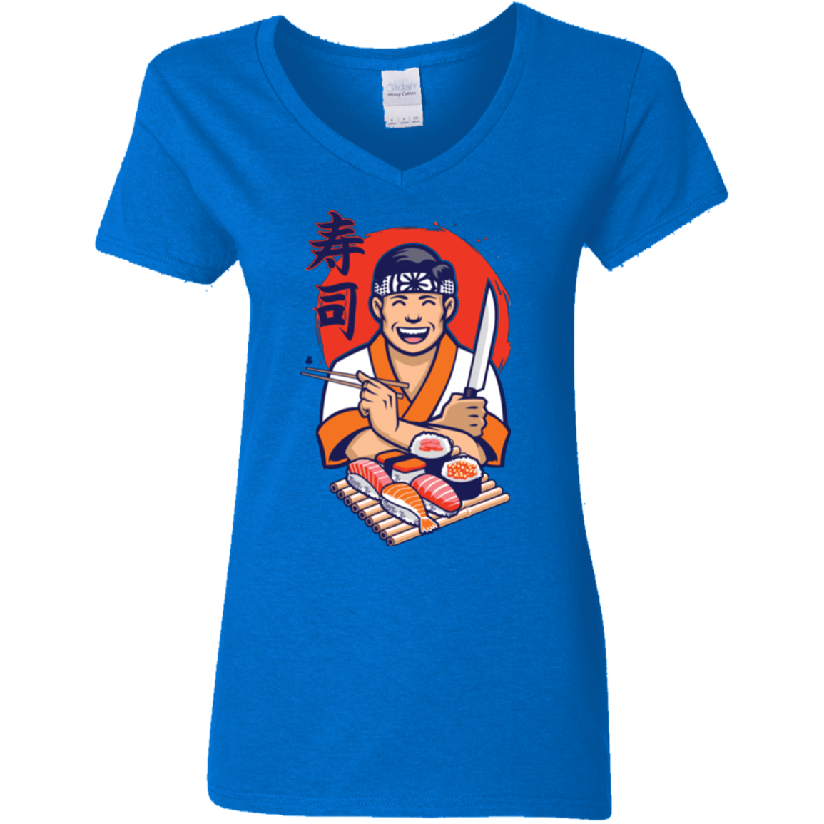 T-Shirts Royal / S DANIEL SAN SUSHI Women's V-Neck T-Shirt