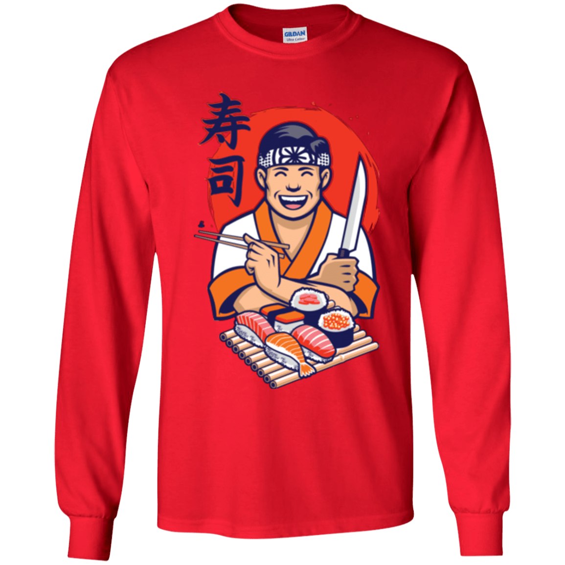 T-Shirts Red / YS DANIEL SAN SUSHI Youth Long Sleeve T-Shirt