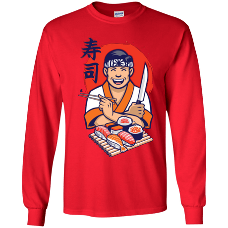 T-Shirts Red / YS DANIEL SAN SUSHI Youth Long Sleeve T-Shirt