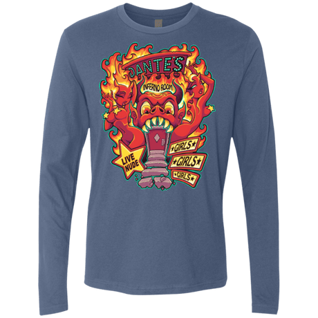 T-Shirts Indigo / Small Dantes Inferno Room Men's Premium Long Sleeve