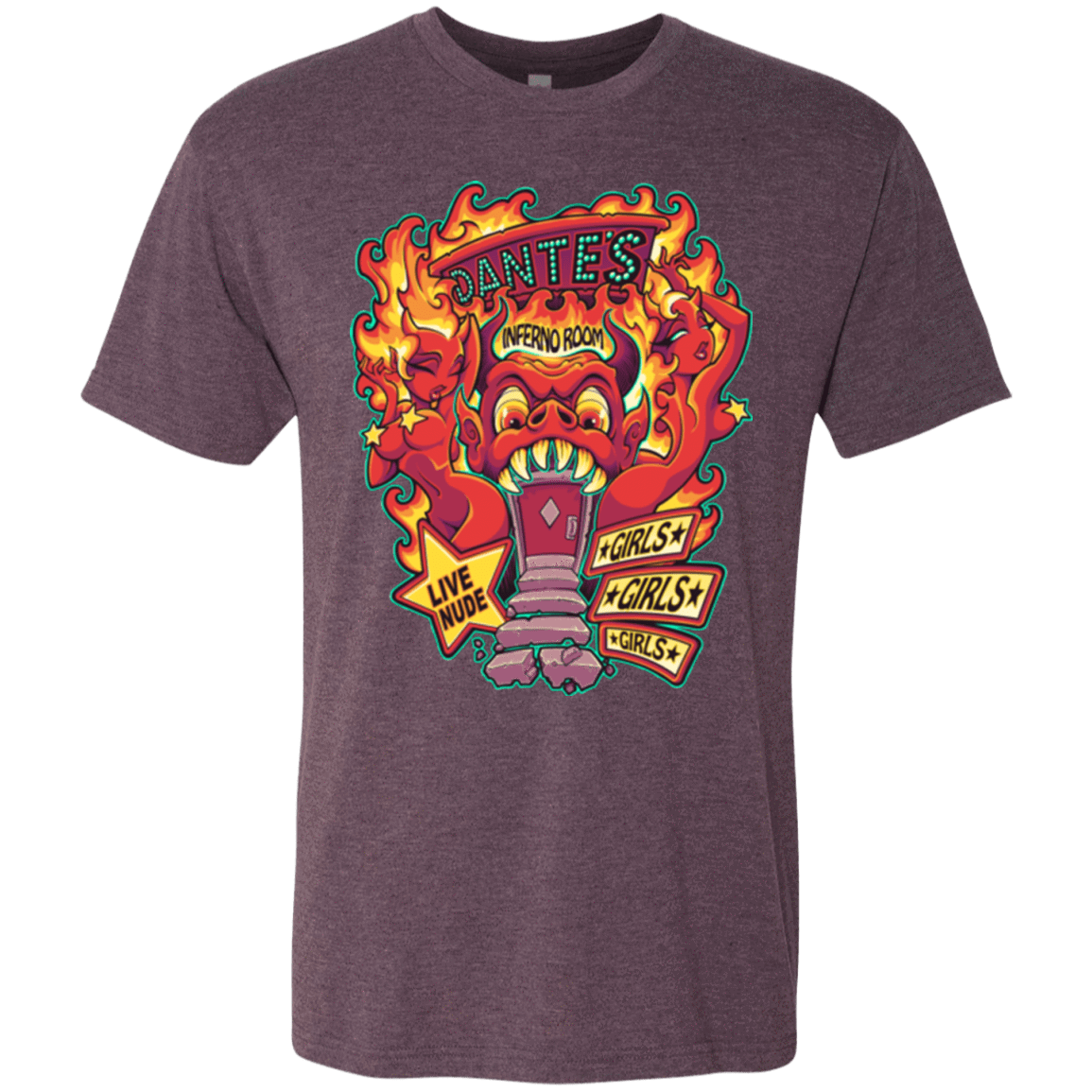 T-Shirts Vintage Purple / Small Dantes Inferno Room Men's Triblend T-Shirt