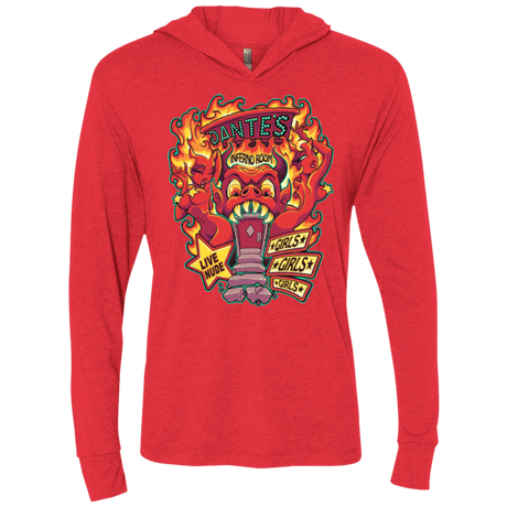 T-Shirts Vintage Red / X-Small Dantes Inferno Room Triblend Long Sleeve Hoodie Tee