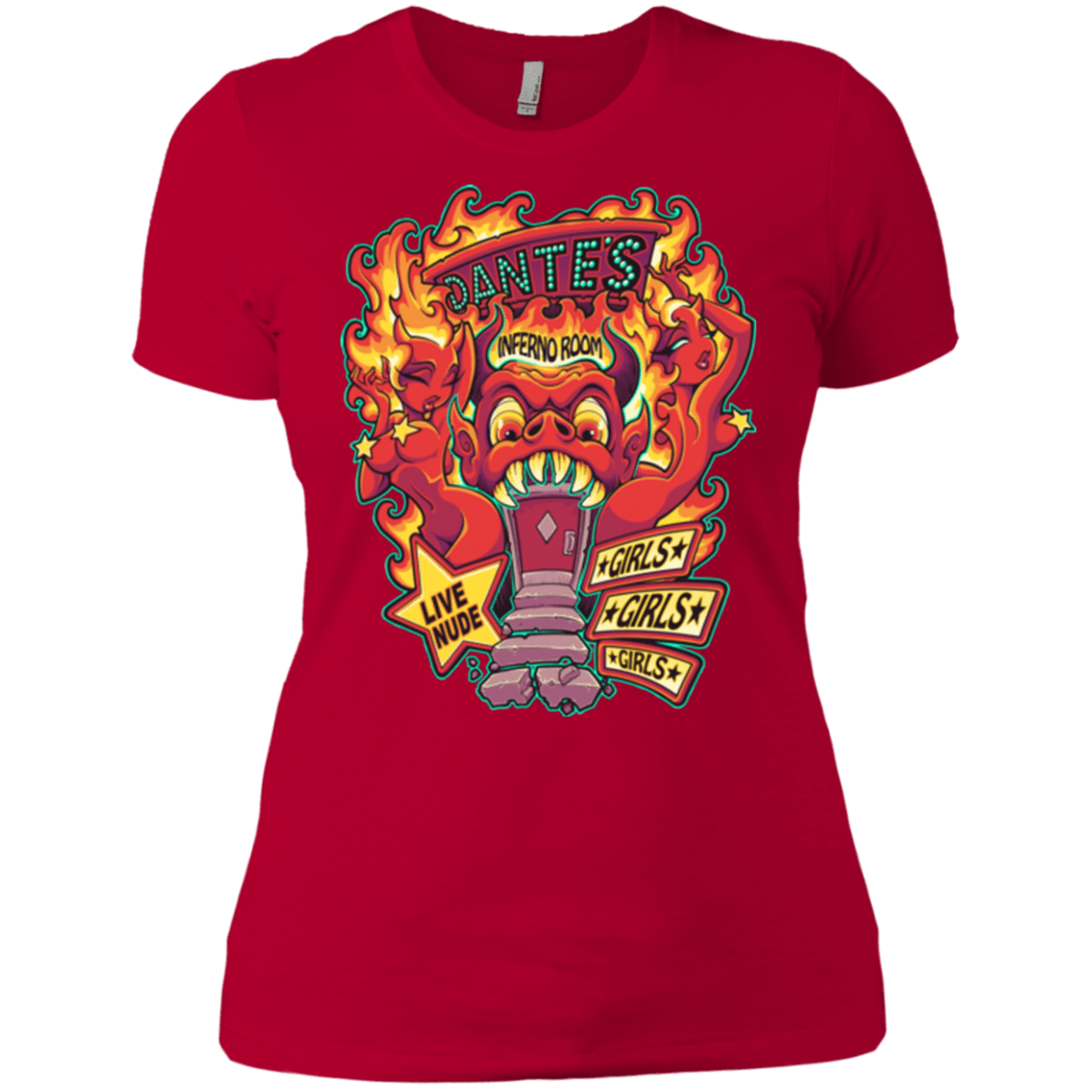 T-Shirts Red / X-Small Dantes Inferno Room Women's Premium T-Shirt
