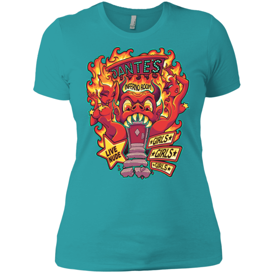 T-Shirts Tahiti Blue / X-Small Dantes Inferno Room Women's Premium T-Shirt
