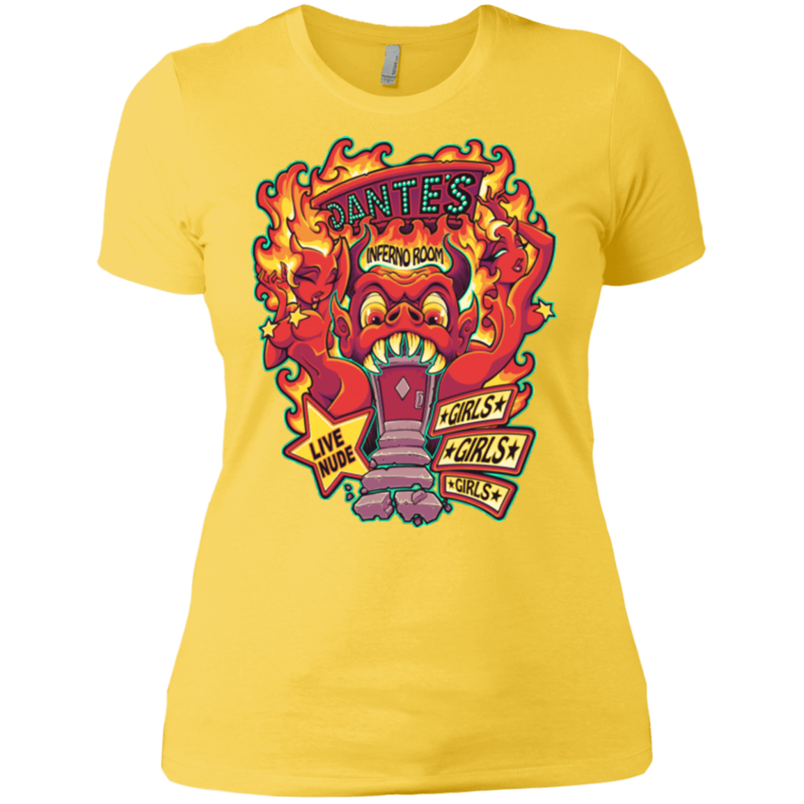 T-Shirts Vibrant Yellow / X-Small Dantes Inferno Room Women's Premium T-Shirt
