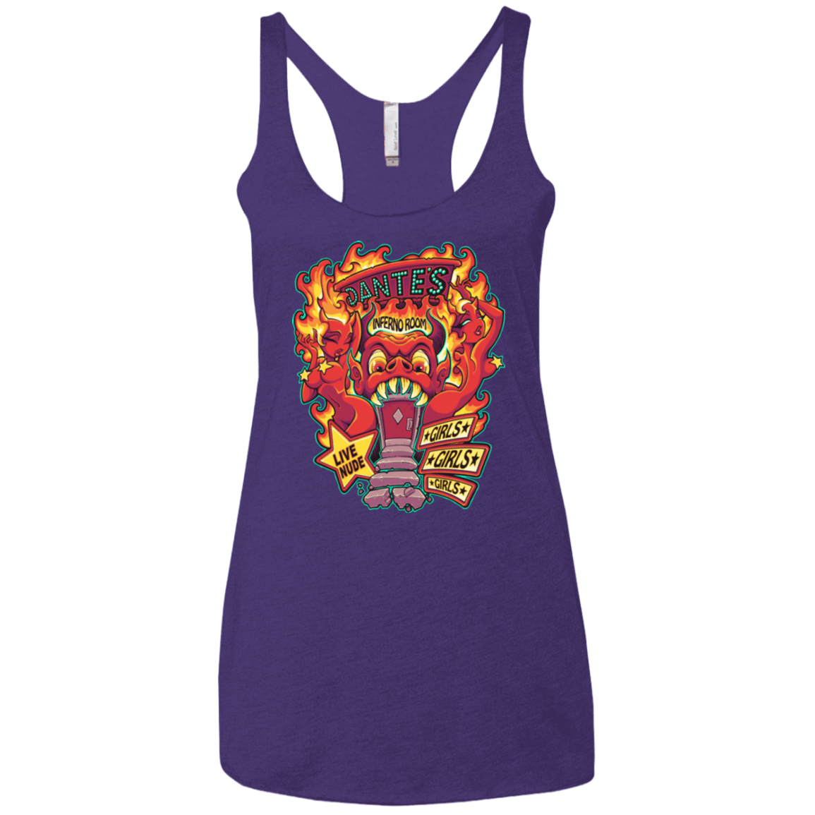T-Shirts Purple / X-Small Dantes Inferno Room Women's Triblend Racerback Tank