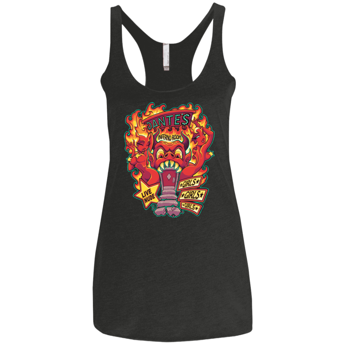 T-Shirts Vintage Black / X-Small Dantes Inferno Room Women's Triblend Racerback Tank