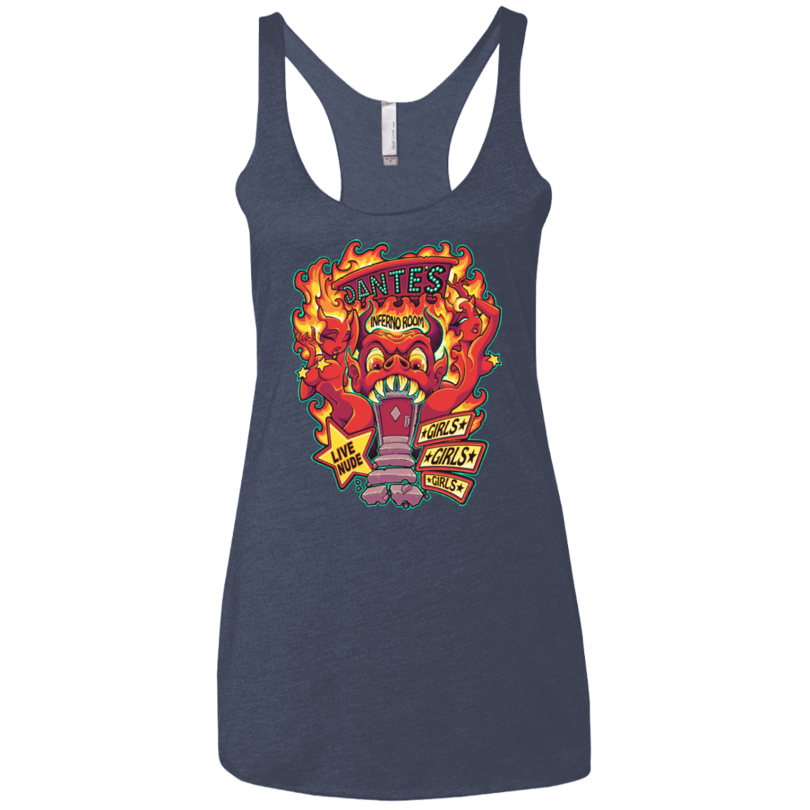 T-Shirts Vintage Navy / X-Small Dantes Inferno Room Women's Triblend Racerback Tank