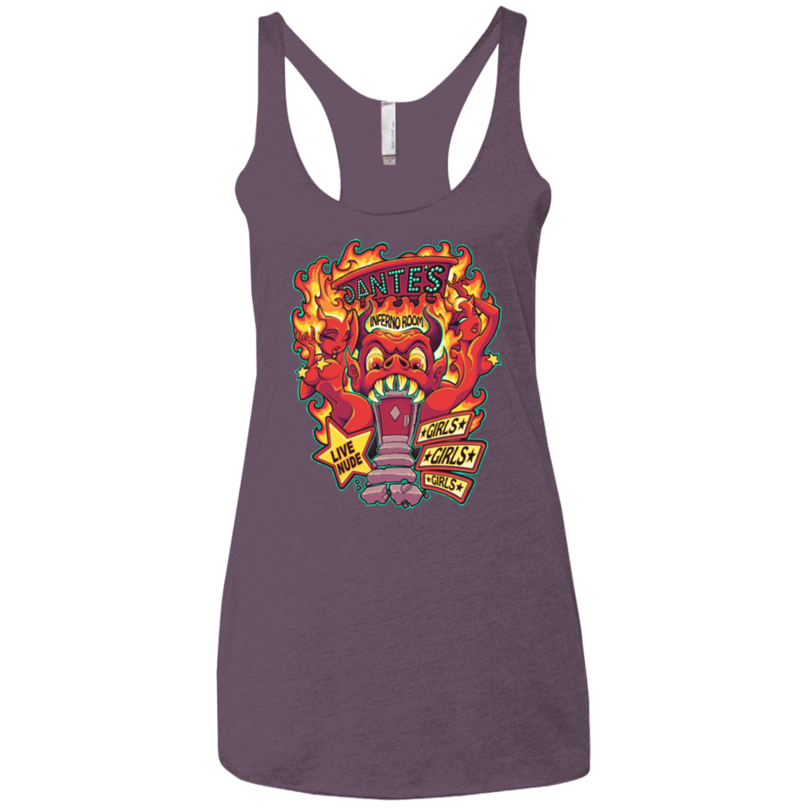 T-Shirts Vintage Purple / X-Small Dantes Inferno Room Women's Triblend Racerback Tank