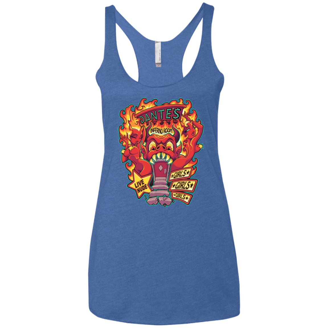T-Shirts Vintage Royal / X-Small Dantes Inferno Room Women's Triblend Racerback Tank
