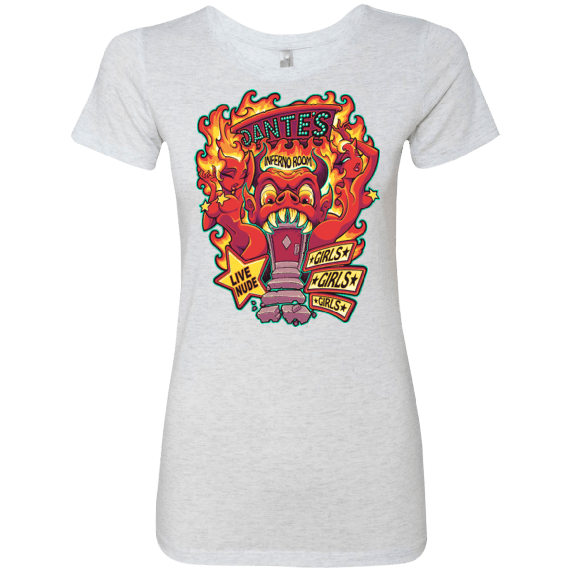 T-Shirts Heather White / Small Dantes Inferno Room Women's Triblend T-Shirt