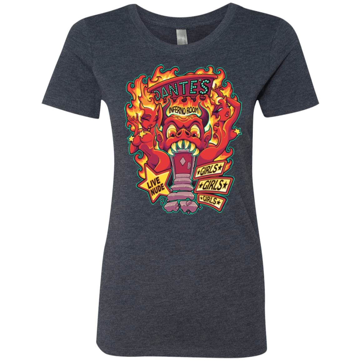 T-Shirts Vintage Navy / Small Dantes Inferno Room Women's Triblend T-Shirt