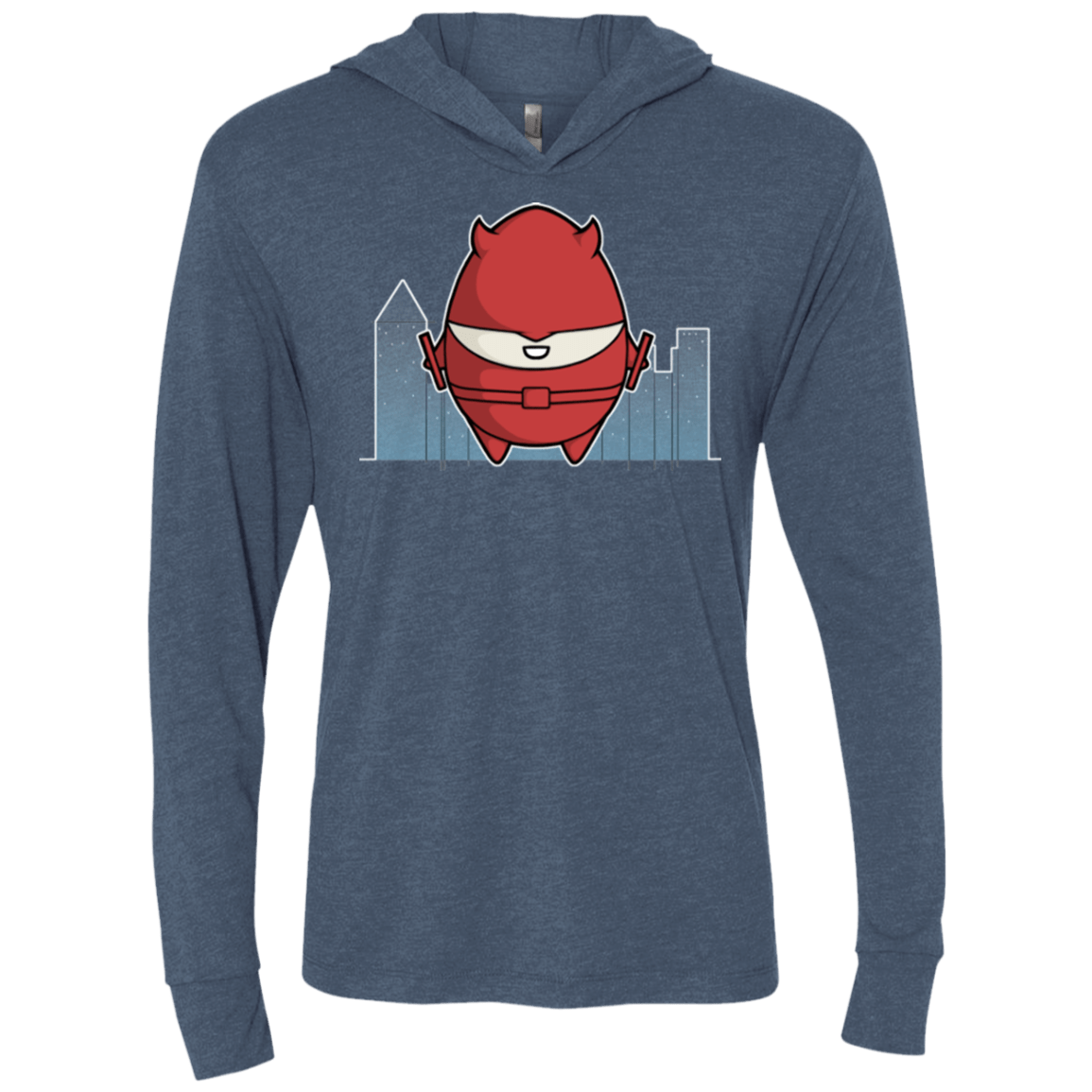 T-Shirts Indigo / X-Small Dare Devilled Egg Triblend Long Sleeve Hoodie Tee