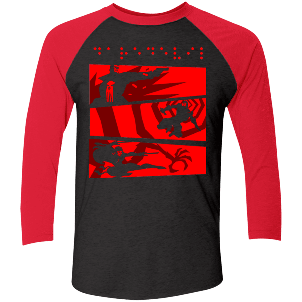 T-Shirts Vintage Black/Vintage Red / X-Small Darecity Men's Triblend 3/4 Sleeve