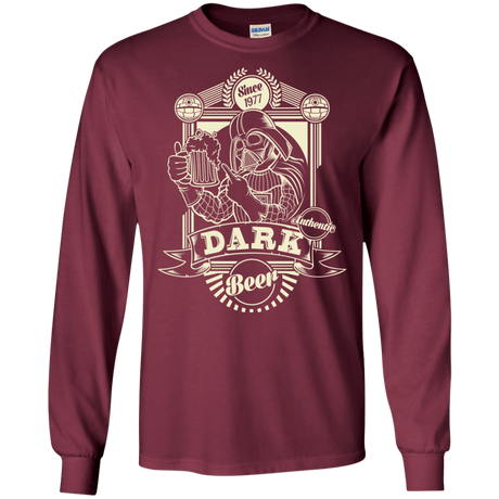 T-Shirts Maroon / S Dark Beer Men's Long Sleeve T-Shirt