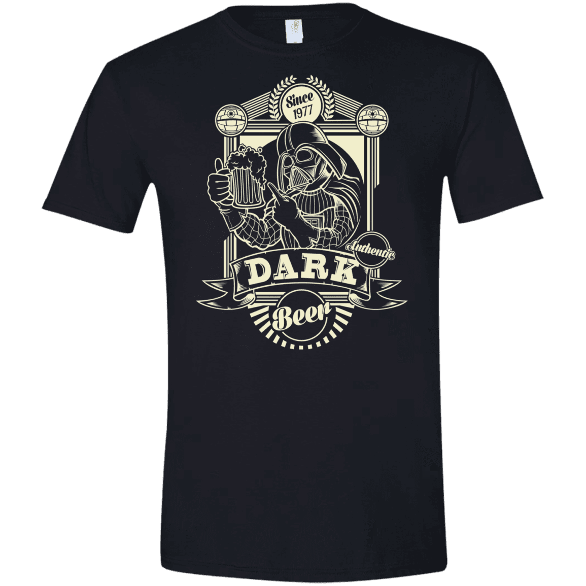 T-Shirts Black / X-Small Dark Beer Men's Semi-Fitted Softstyle