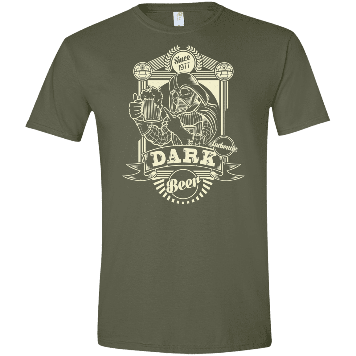 T-Shirts Military Green / S Dark Beer Men's Semi-Fitted Softstyle